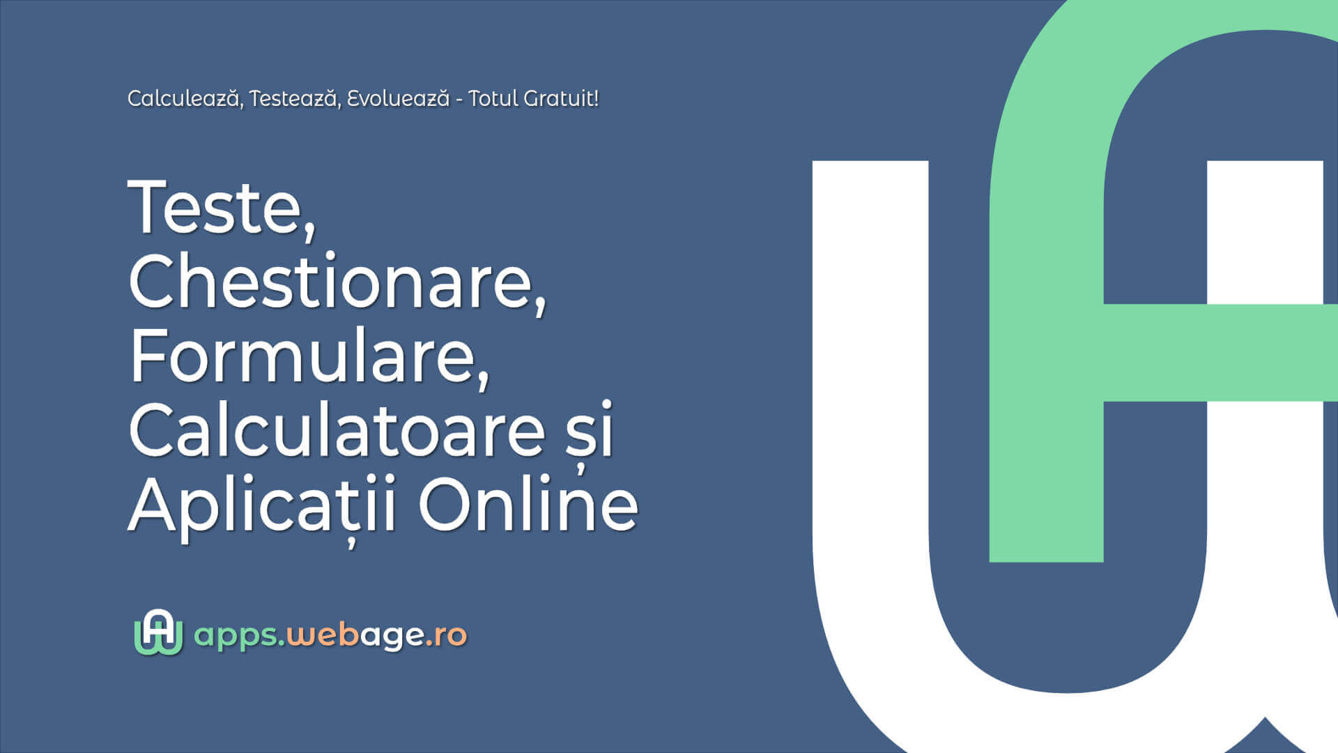 Teste, Chestionare, Formulare, Calculatoare și Aplicații Online - Webage Apps