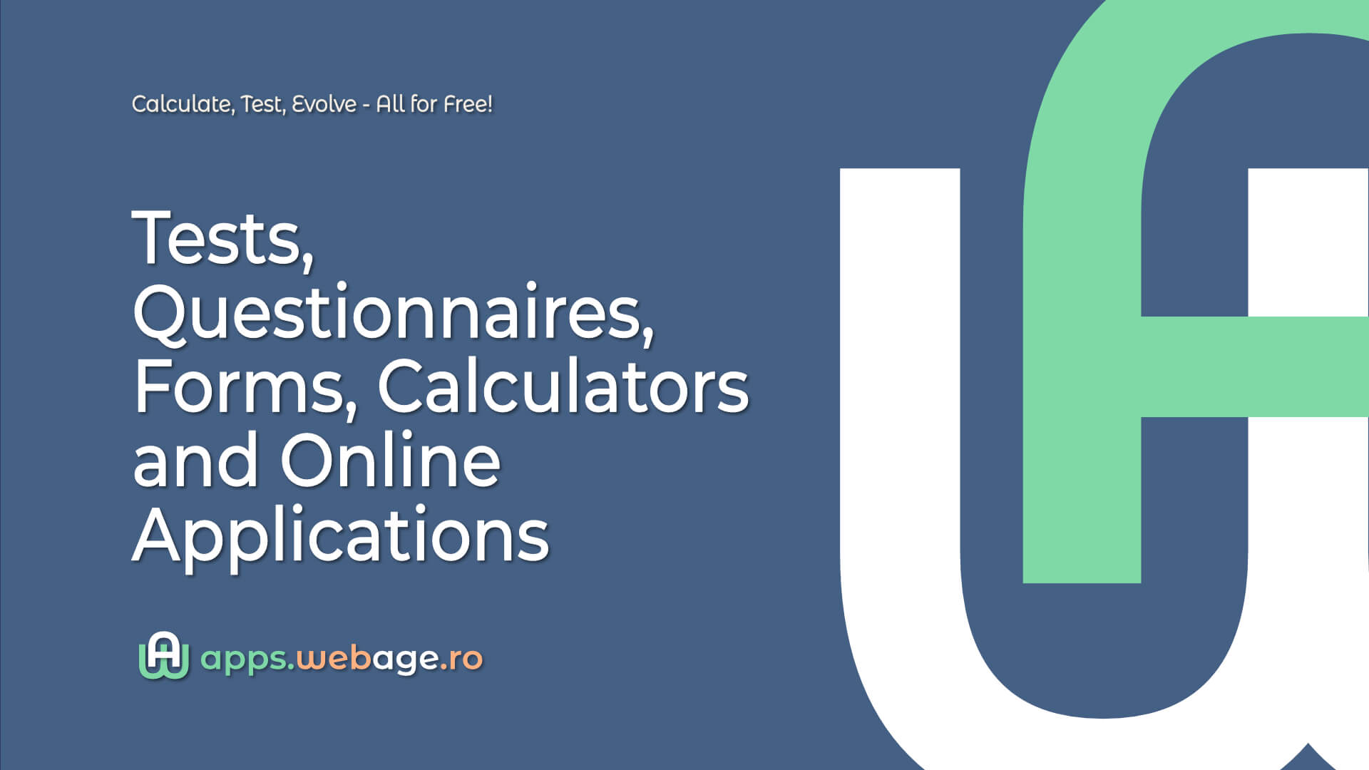 Tests, Questionnaires, Forms, Calculators and Online Applications